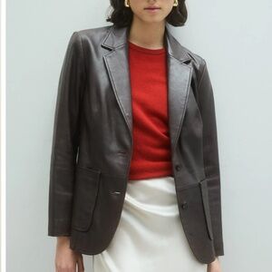 NWT 100% recycled lamb leather blazer